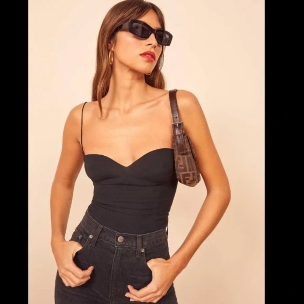 NEW Reformation Liza Top in Black 6